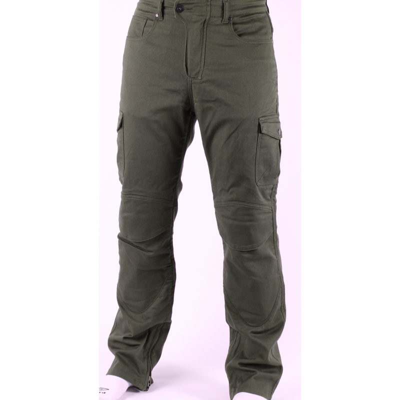 Motorrad Jeans Label khaki grün Ausverkauf