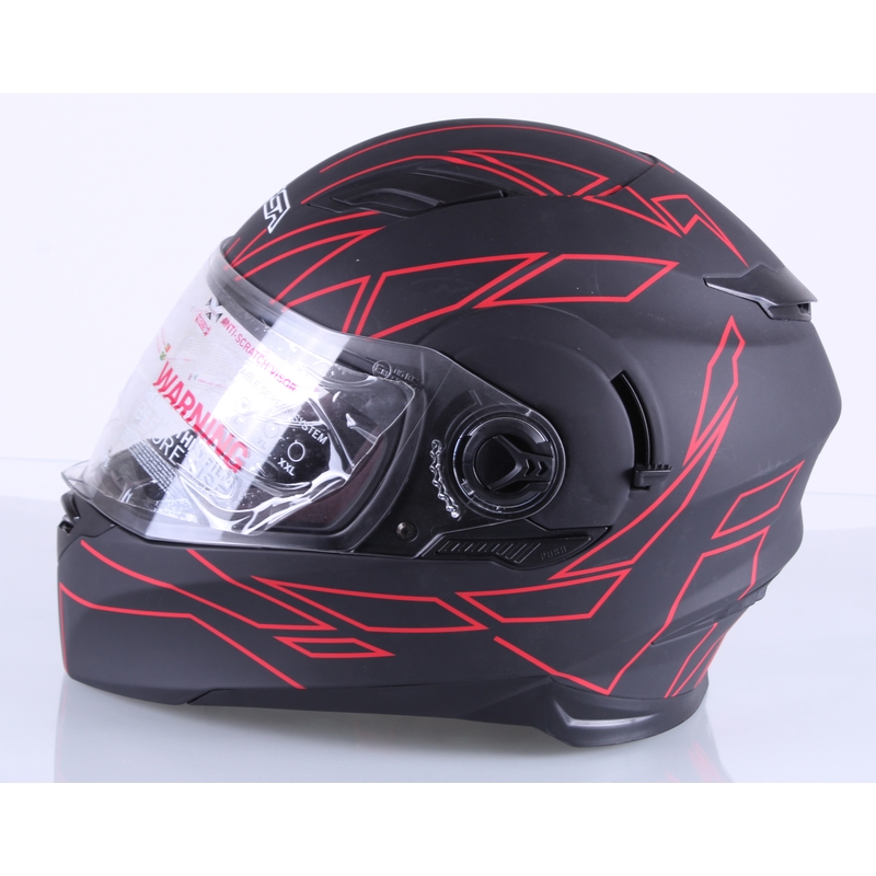 RSA District schwarz und rot Integral Motorradhelm Ausverkauf
