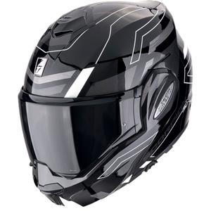 Klappbarer Motorradhelm Scorpion EXO-TECH EVO CONQUER schwarz-weiß - II. Qualität