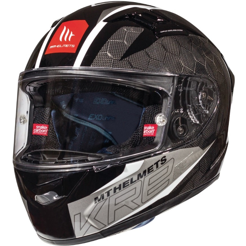 MT Kre Snake Carbon 2.0 Schwarz und Weiß Integral Motorradhelm Ausverkauf