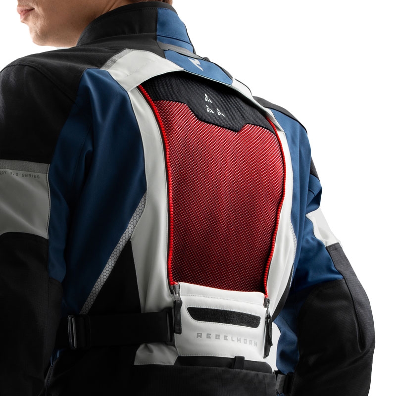 Motorradjacke Rebelhorn Hardy 3.0 blau-grau-rot 2 - II. Qualität
