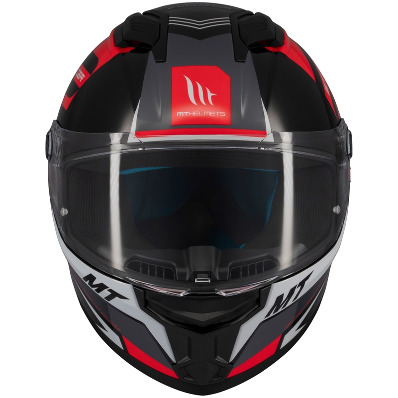 Integrierter Motorradhelm MT Stinger 2 Tron schwarz-rot-grau - II. Qualität