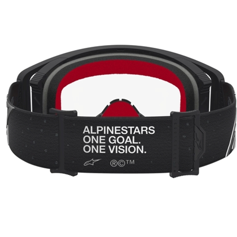 Alpinestars Supertech Vesta Motocross-Brille, schwarz-silber mit klarem Plexiglas