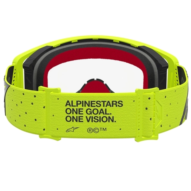 Alpinestars Supertech Vesta Motocross-Brille, fluoreszierend gelb-schwarz (klares Plexiglas)