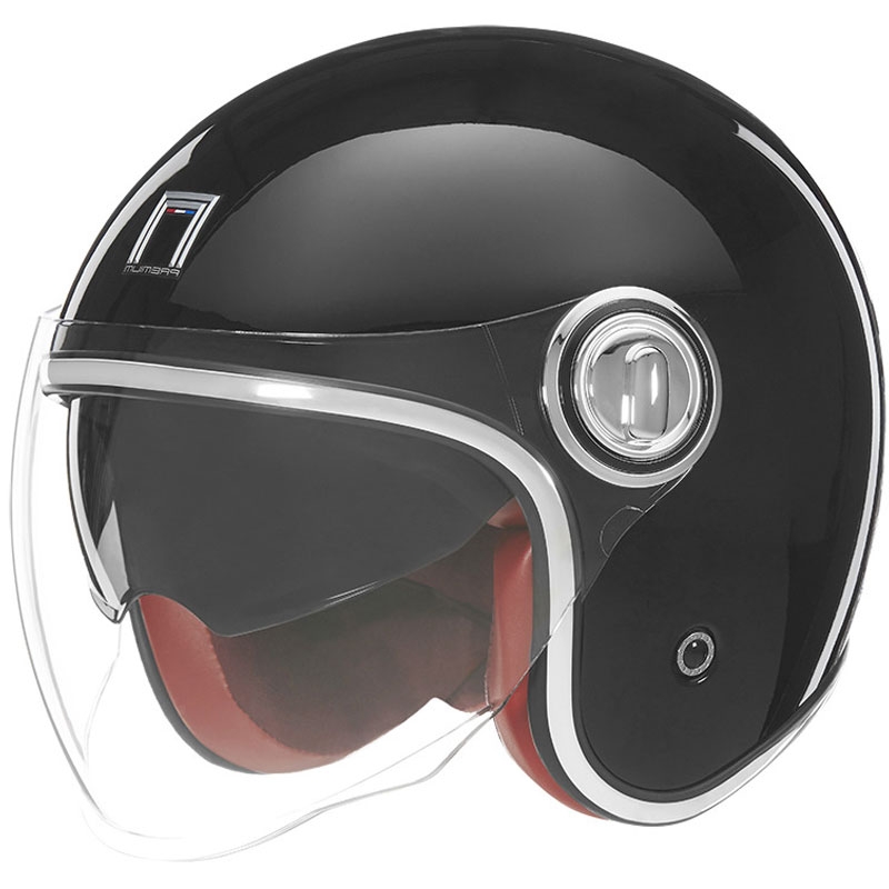 NOX PREMIUM Heritage Motorradhelm mit offenem Gesicht schwarz - II. Qualität