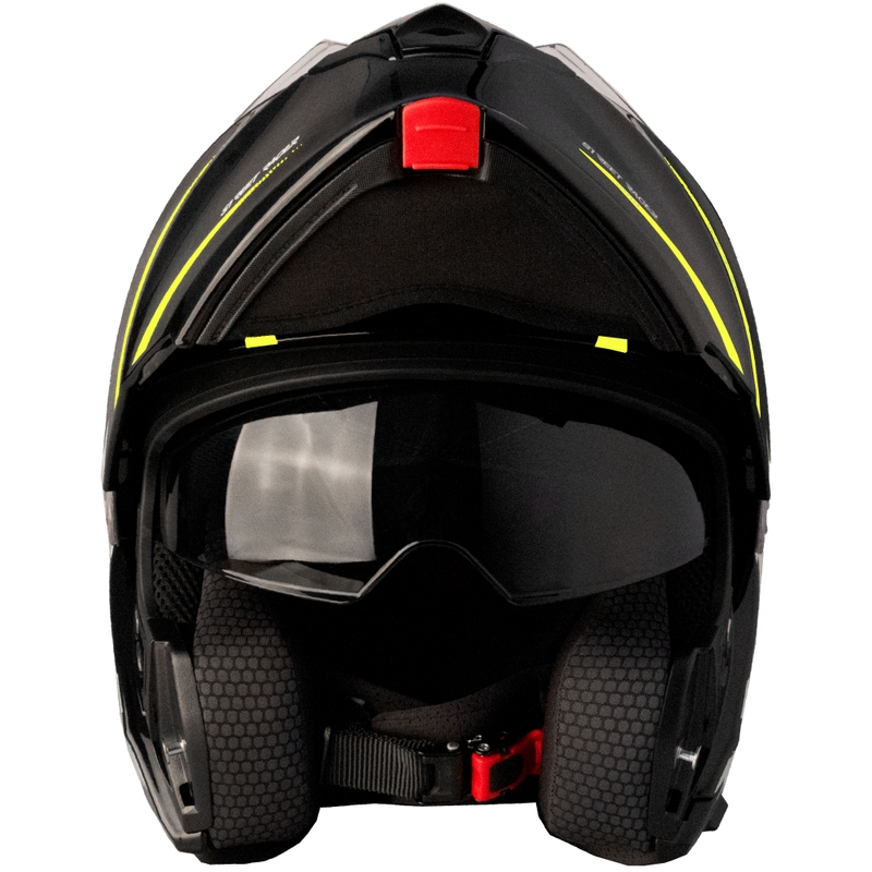 Klappbarer Motorradhelm Street Racer Fury schwarz-fluoreszierend gelb 2 - II. Qualität