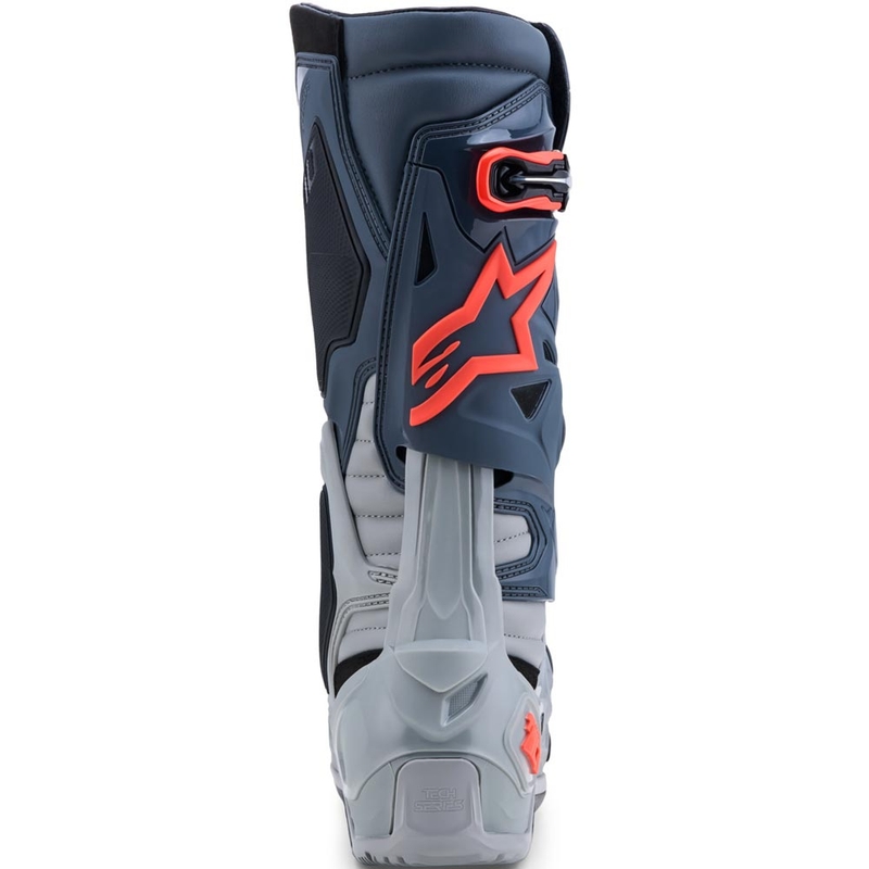 Alpinestars Tech 10 Enduro Motorradstiefel Grau-Dunkelgrau-Fluorot