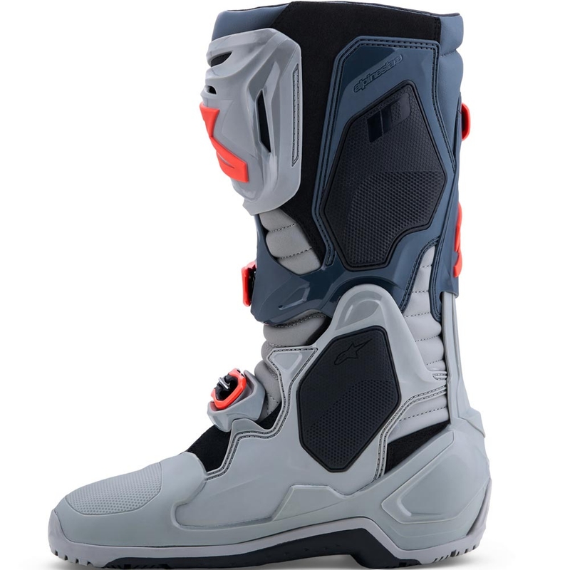 Alpinestars Tech 10 Enduro Motorradstiefel Grau-Dunkelgrau-Fluorot