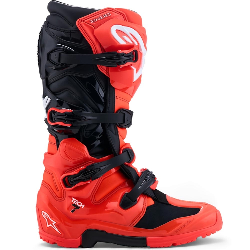 Alpinestars TECH 7 Enduro Motorradstiefel, fluoreszierend rot-schwarz