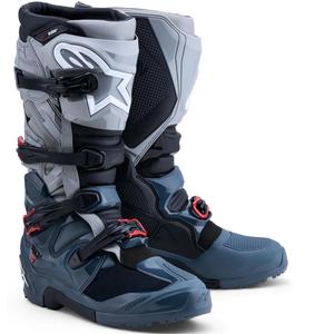 Alpinestars TECH 7 Enduro Drystar Motorradstiefel Dunkelgrau-Hellgrau-Rot