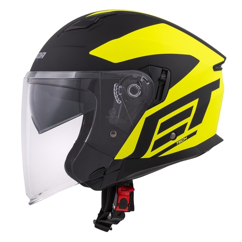 Cassida Jet Tech Corso offener Motorradhelm schwarz-fluo gelb