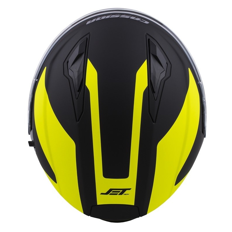 Cassida Jet Tech Corso offener Motorradhelm schwarz-fluo gelb