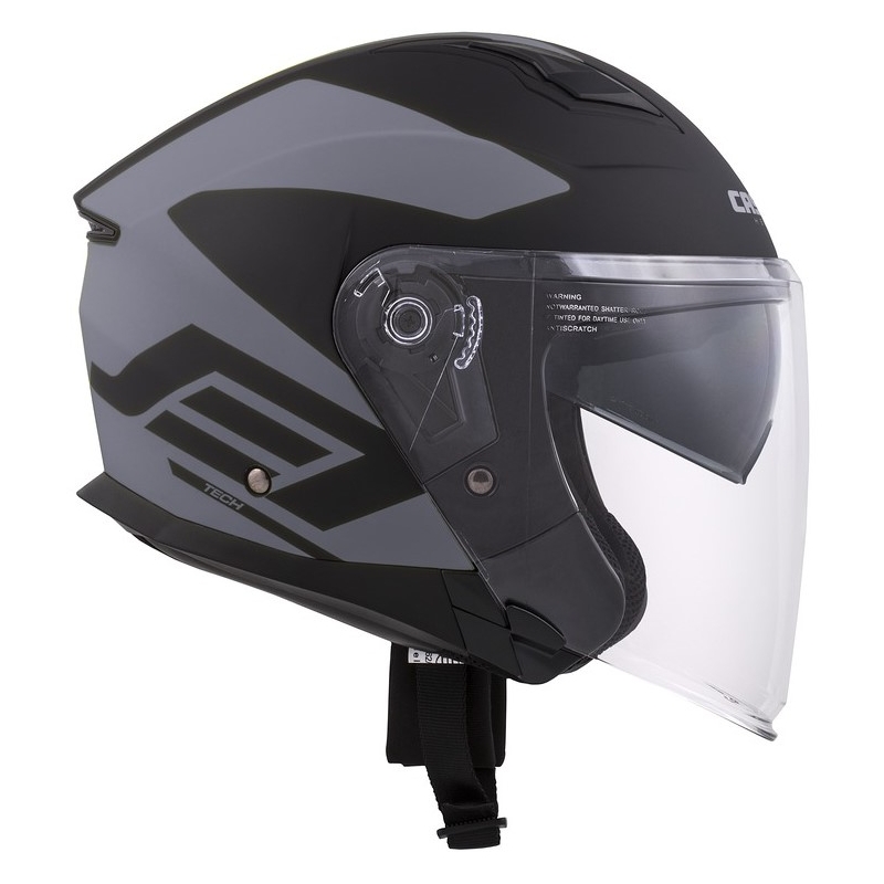 Cassida Jet Tech Corso Open Motorradhelm Schwarz und Grau