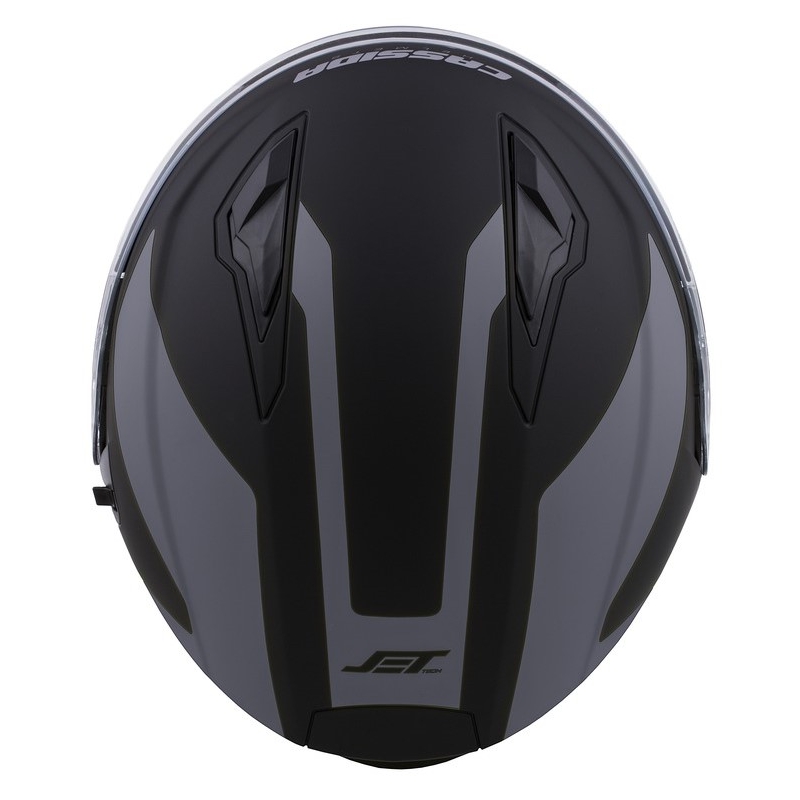 Cassida Jet Tech Corso Open Motorradhelm Schwarz und Grau