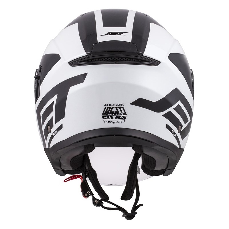 Cassida Jet Tech Corso Open Motorradhelm schwarz und weiß