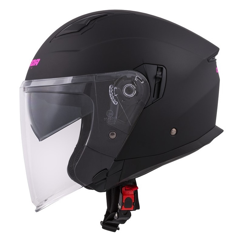 Cassida Jet Tech Open Motorradhelm Schwarz und Rosa