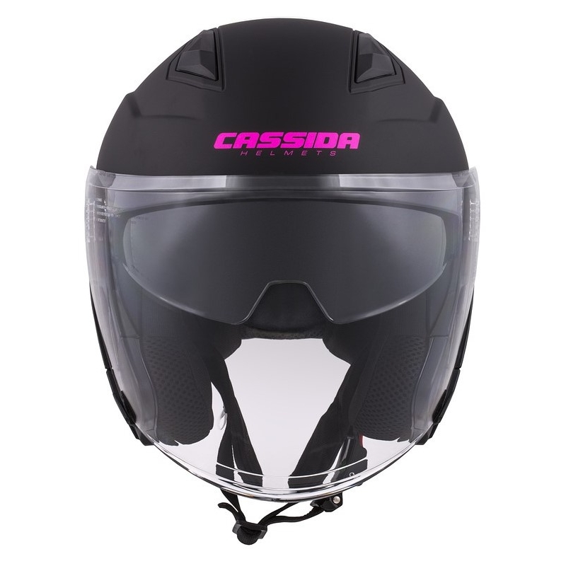 Cassida Jet Tech Open Motorradhelm Schwarz und Rosa