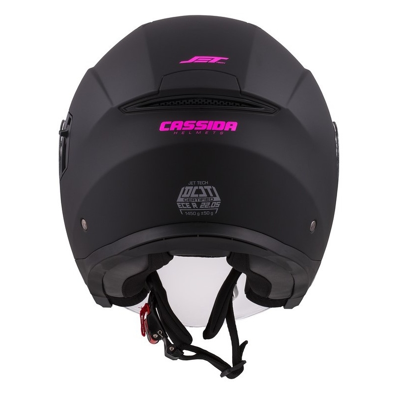 Cassida Jet Tech Open Motorradhelm Schwarz und Rosa