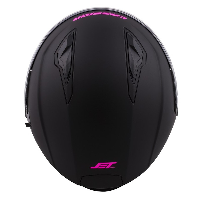 Cassida Jet Tech Open Motorradhelm Schwarz und Rosa