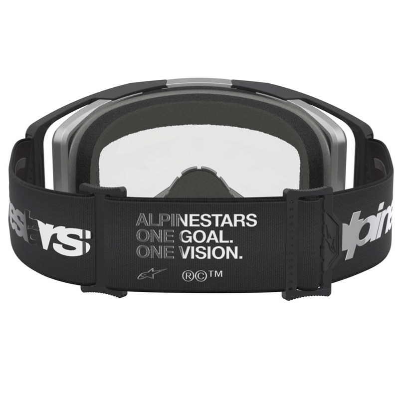 Alpinestars Vision 8 Amber Motocross-Brille, schwarz-silber mit klarem Plexiglas