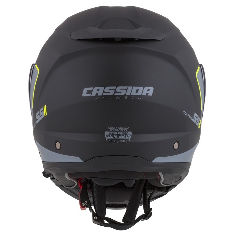 Cassida Compress 2.0 Refraction schwarz-grau-fluo gelb klappbarer Motorradhelm Ausverkauf