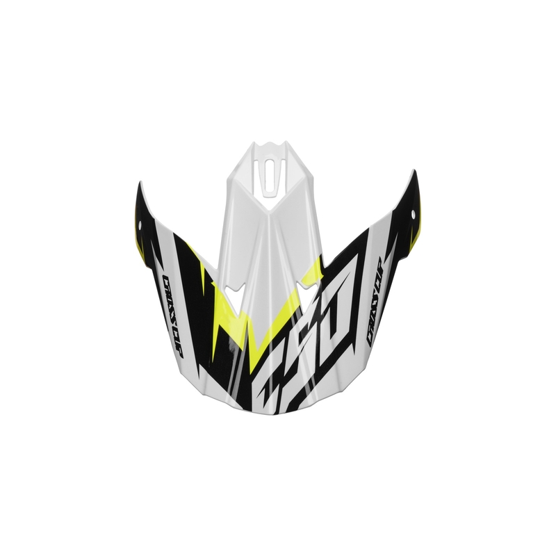 Cassida Cross Cup Two Helmvisier schwarz-weiß-grau-fluo gelb