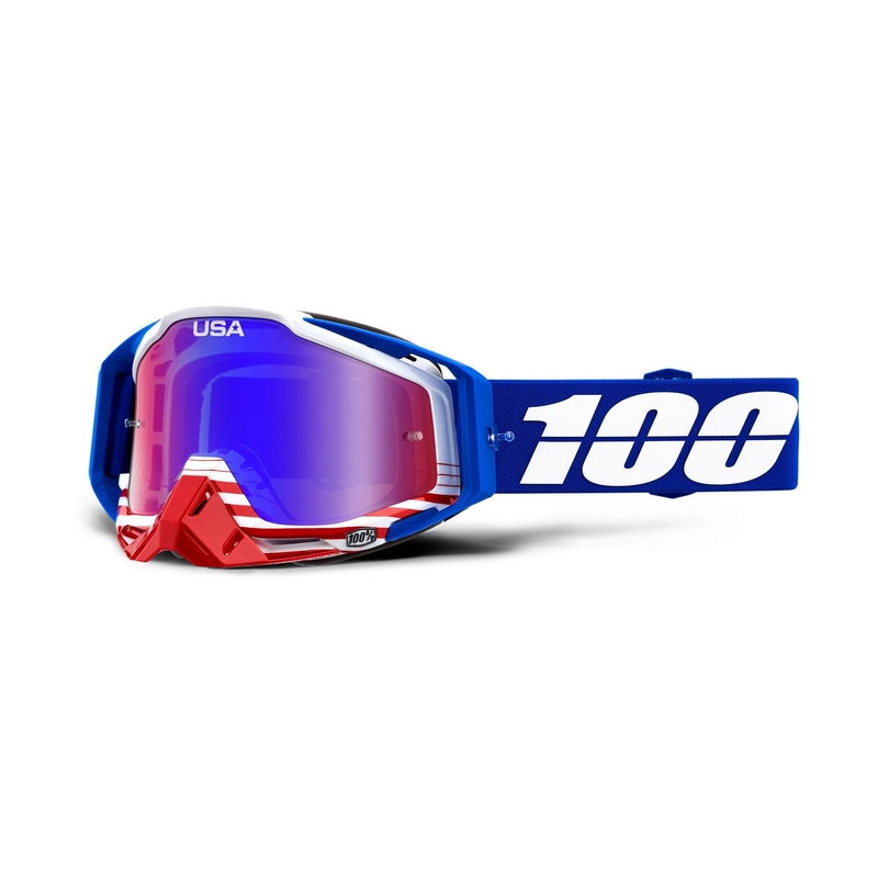 Motocrossbrille 100% Racecraft ANTHEM (blau-rot verspiegeltes Plexiglas)