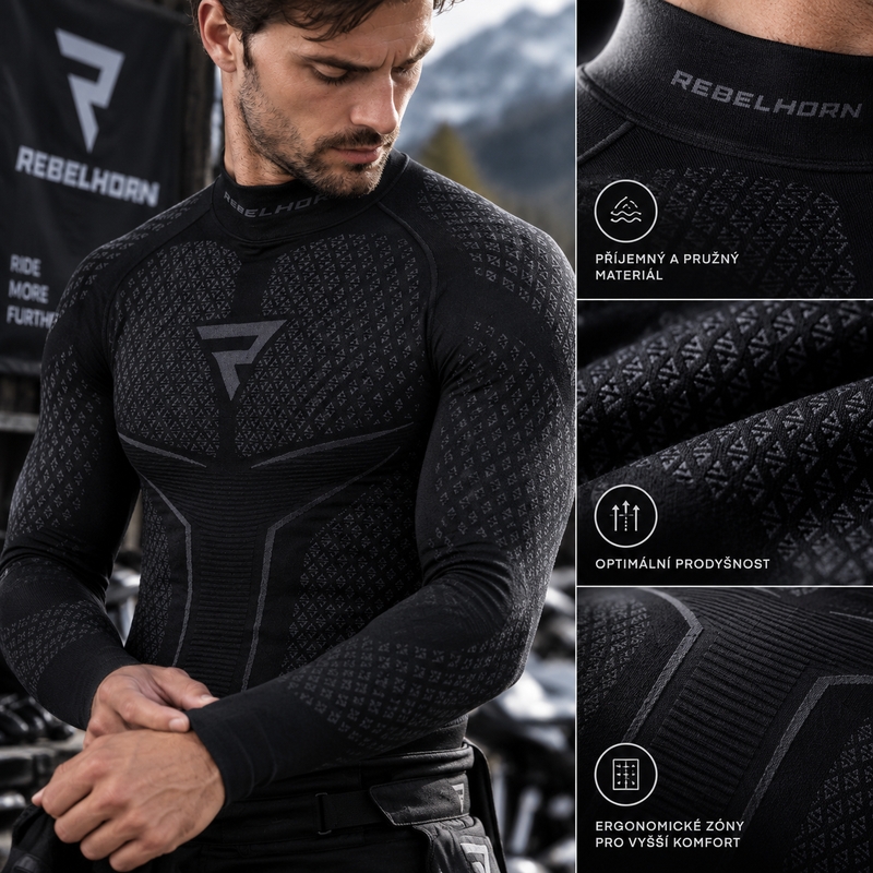 Rebelhorn Therm II schwarz-graues Thermoshirt