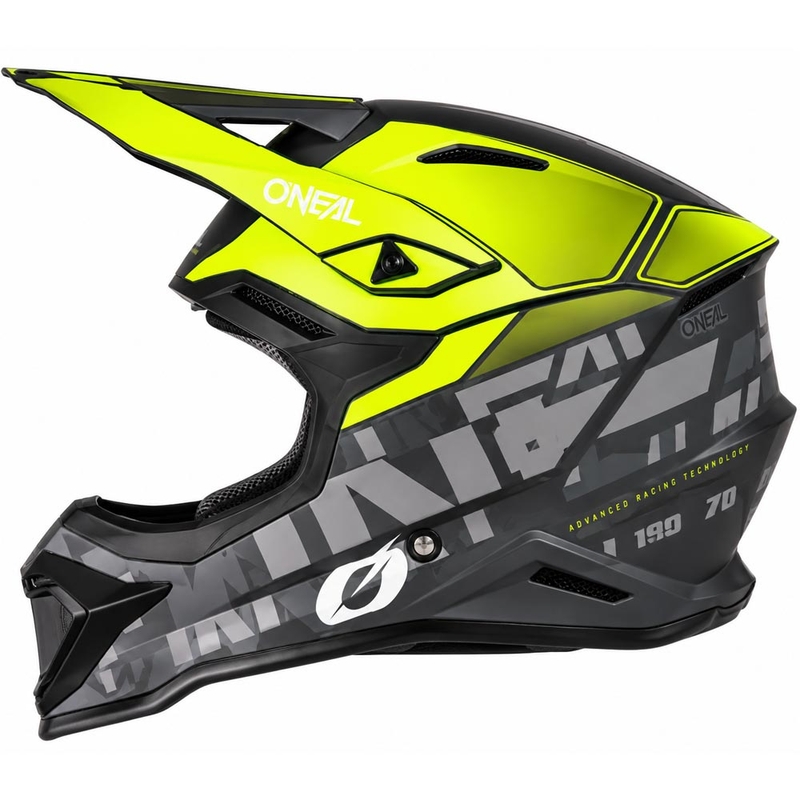 Motocross-Helm O'Neal 1SRS Voltixx, matt schwarz-fluoreszierend gelb