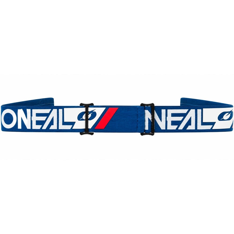 Motocross-Brille O'Neal B-55 Cram blau-weiß mit verspiegeltem blauem Plexiglas