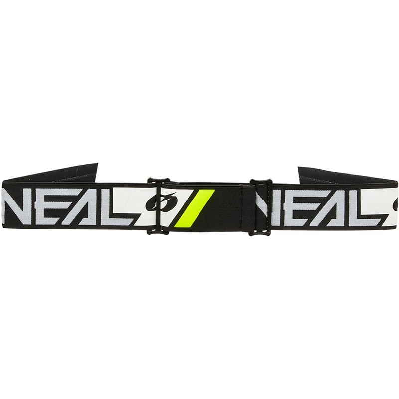 Motocross-Brille O'Neal B-55 Cram, schwarz-weiß mit verspiegeltem Goldplexiglas