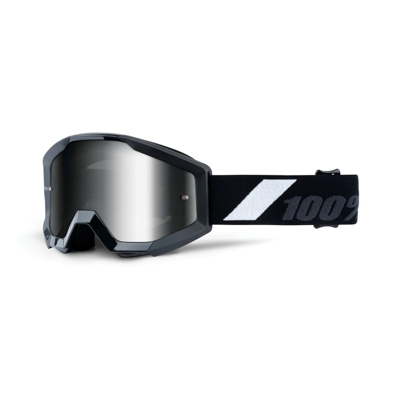 Kinder-Motocrossbrille 100% Strata Goliath (Silber-Chrom-Plexiglas)