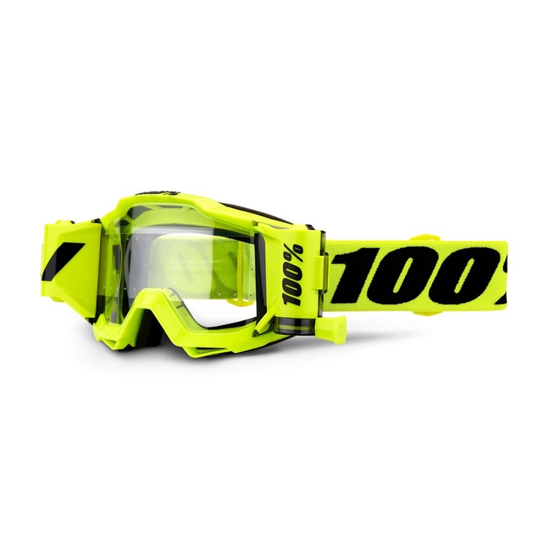 Motocrossbrille 100% Accuri Forecast Outlaw fluo gelb (klares Plexiglas)