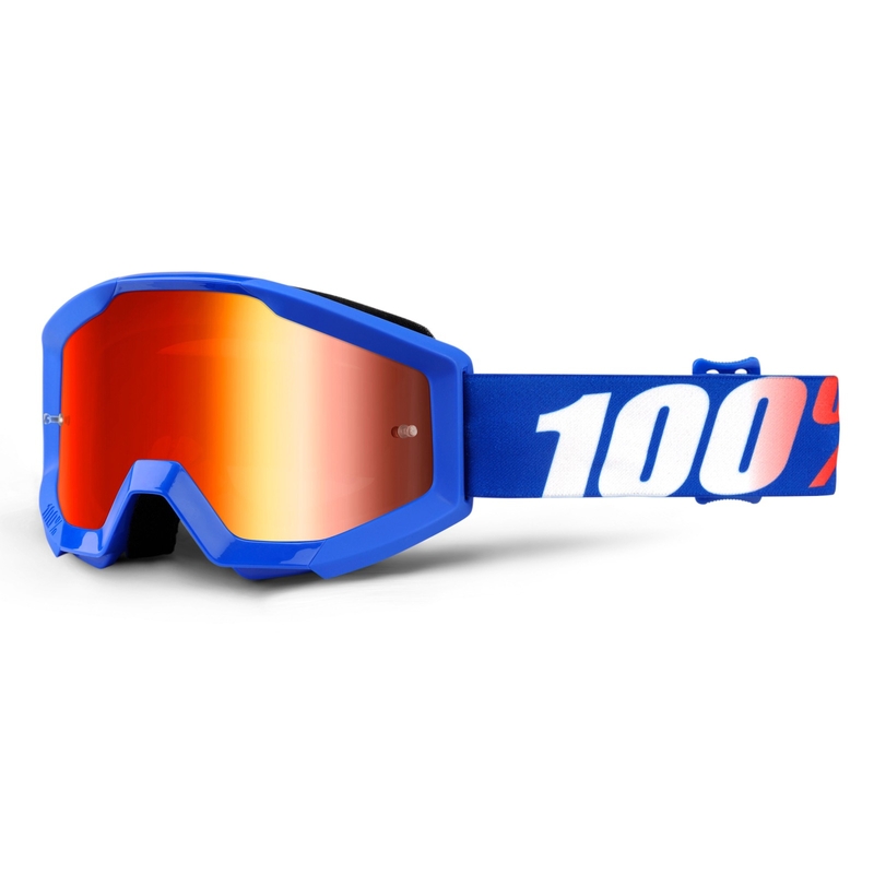 Kinder-Motocross-Brille 100% Strata Nation (rotes Plexiglas)