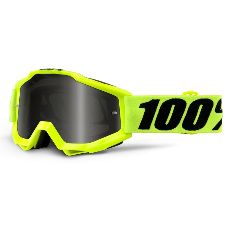 Motocrossbrille 100% Accuri Sand fluo gelb (Rauch + klares Plexiglas)