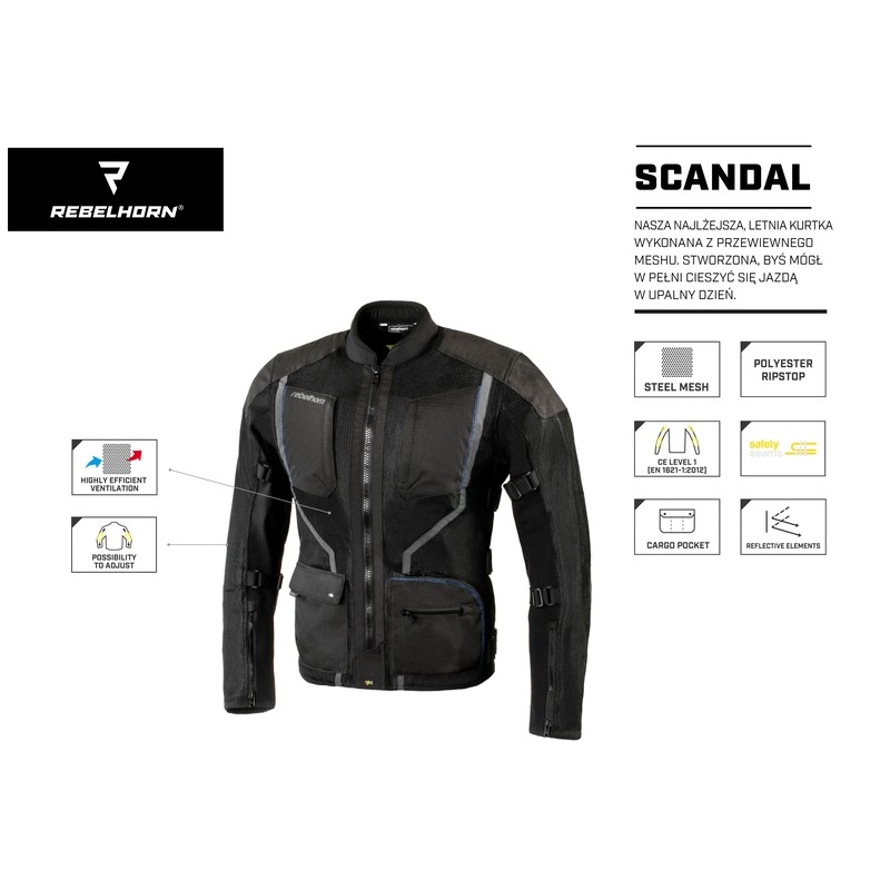 Rebelhorn Scandal Schwarze Motorradjacke