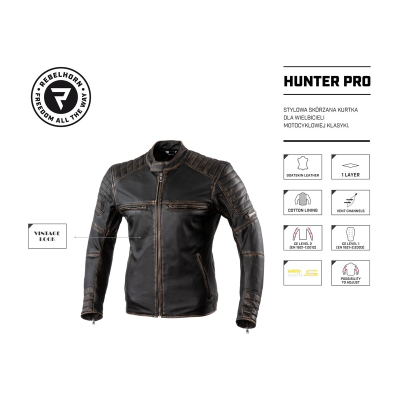 Rebelhorn Hunter Pro Vintage-Motorradjacke Ausverkauf
