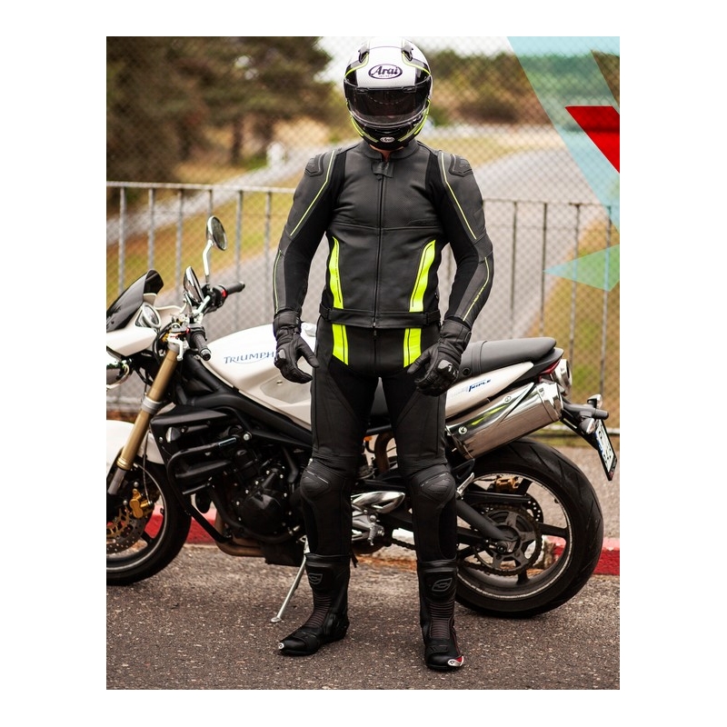 Ozone Volt Schwarz-Fluo Gelb Motorradhosen Ausverkauf