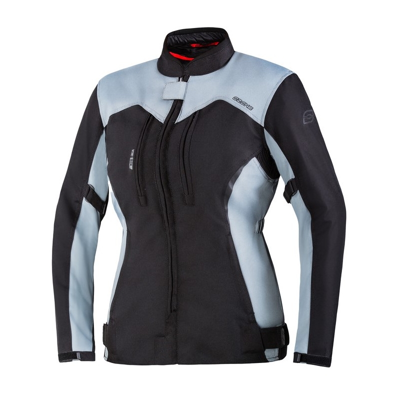 Women's Ozone Delta IV Schwarz-Grau Motorradjacke Ausverkauf