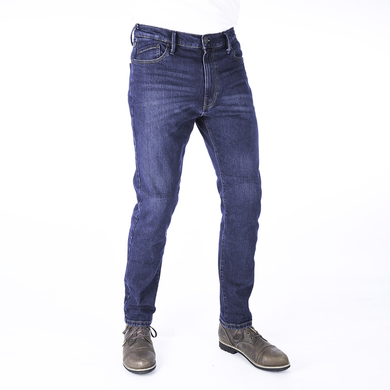 Oxford Original Approved Slim Fit Cropped Motorcycle Jeans Blau Ausverkauf