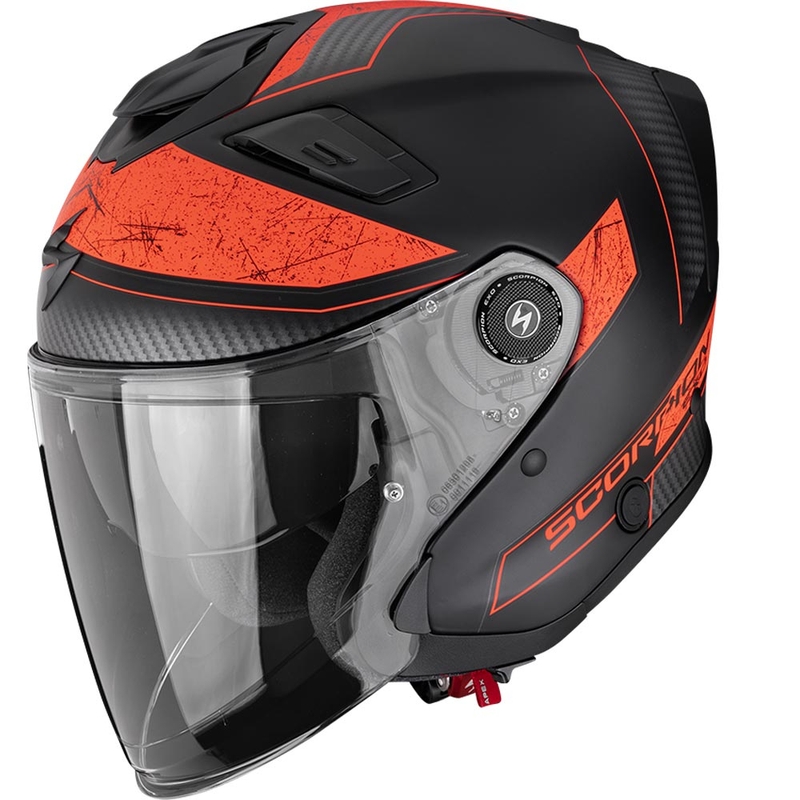 Scorpion EXO-GT Jet Crest offener Motorradhelm, mattschwarz-rot