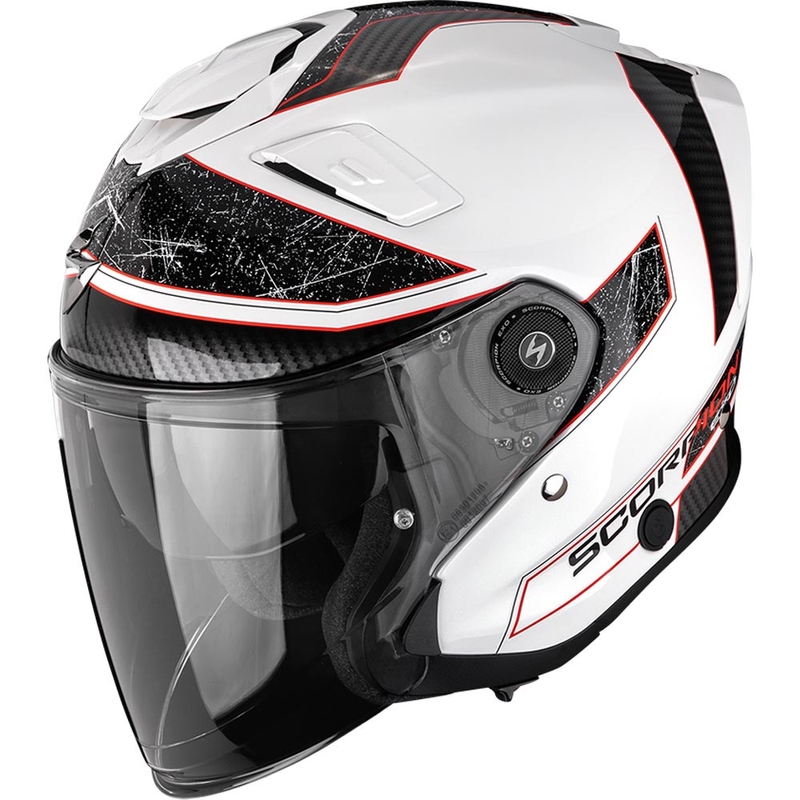 Scorpion EXO-GT Jet Crest offener Motorradhelm weiß-rot