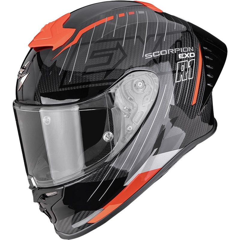Scorpion EXO-R1 EVO II Air Surge Integralhelm für Motorräder, schwarz-rot