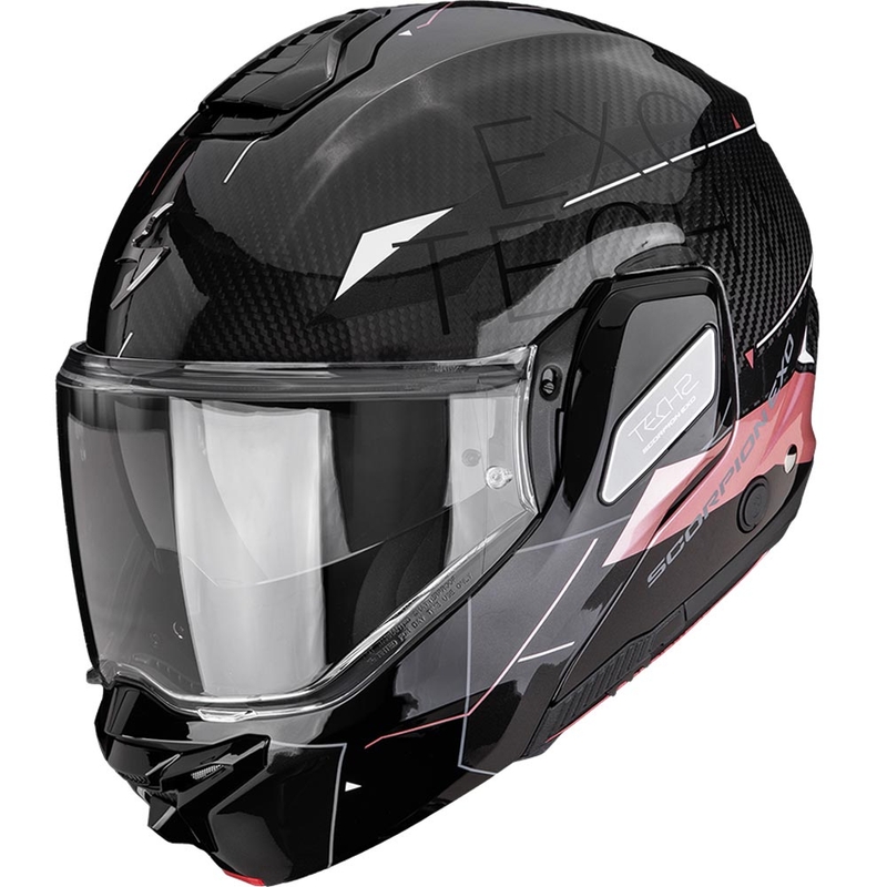 Scorpion EXO-TECH II Carbon Viator Klapphelm für Motorräder, schwarz-pink
