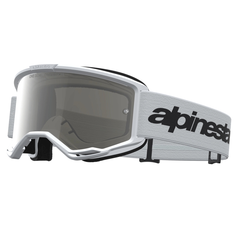 Alpinestars Vision 3 Wordmark Motocross-Brille weiß-schwarz