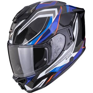 Scorpion EXO-1500 Carbon Air Hydro Integralhelm für Motorräder, schwarz-weiß-blau