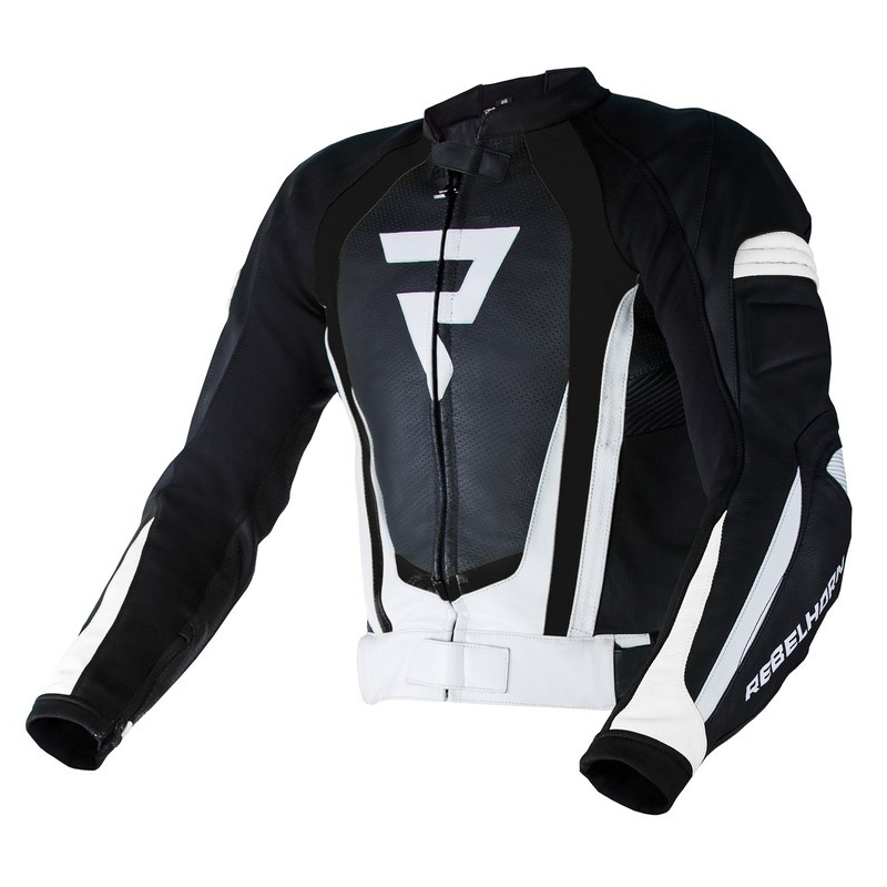 Rebelhorn Piston II PRO schwarz und weiß Motorrad Jacke Ausverkauf