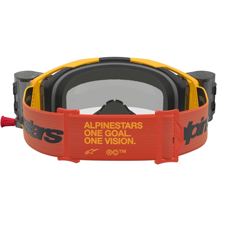 Alpinestars Vision 8 Amber Roll-Off Motocross-Brille Gelb-Rot-Schwarz