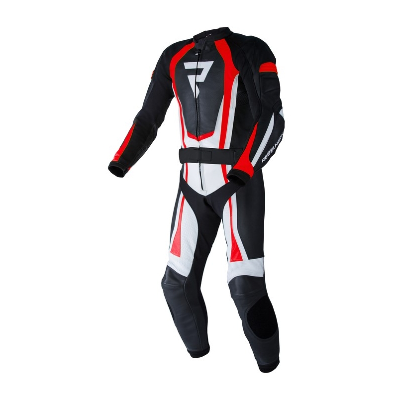 Rebelhorn Piston II PRO schwarz-weiß-fluorrot Motorradoverall Ausverkauf