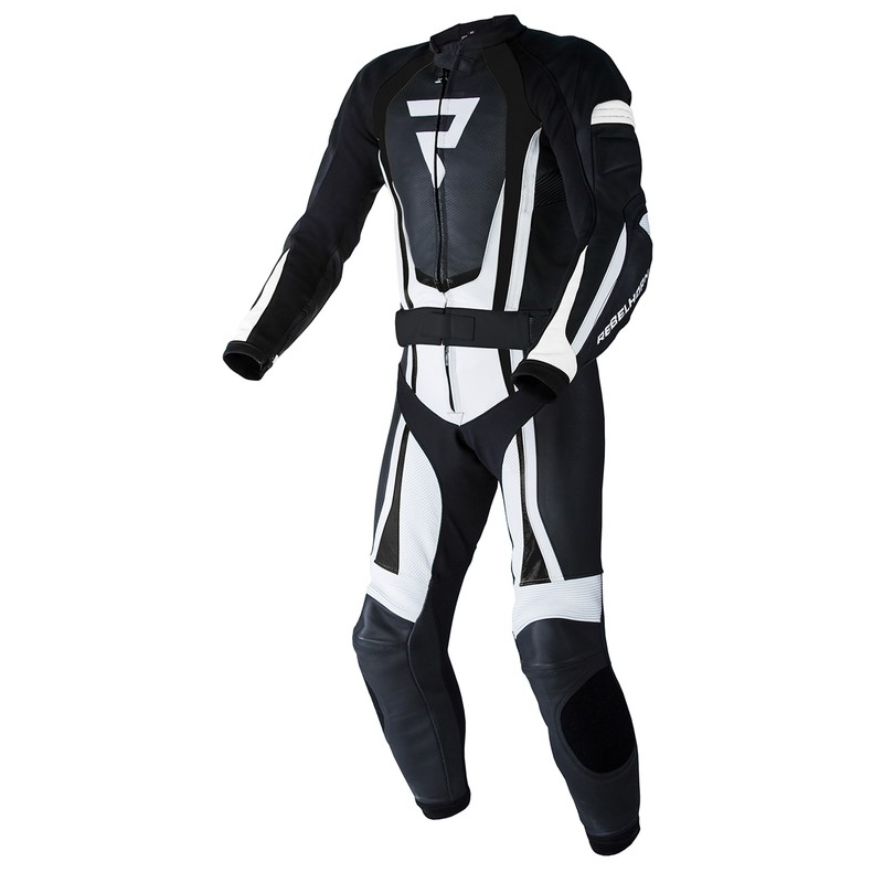 Rebelhorn Piston II PRO schwarz-weißer Motorradoverall Ausverkauf